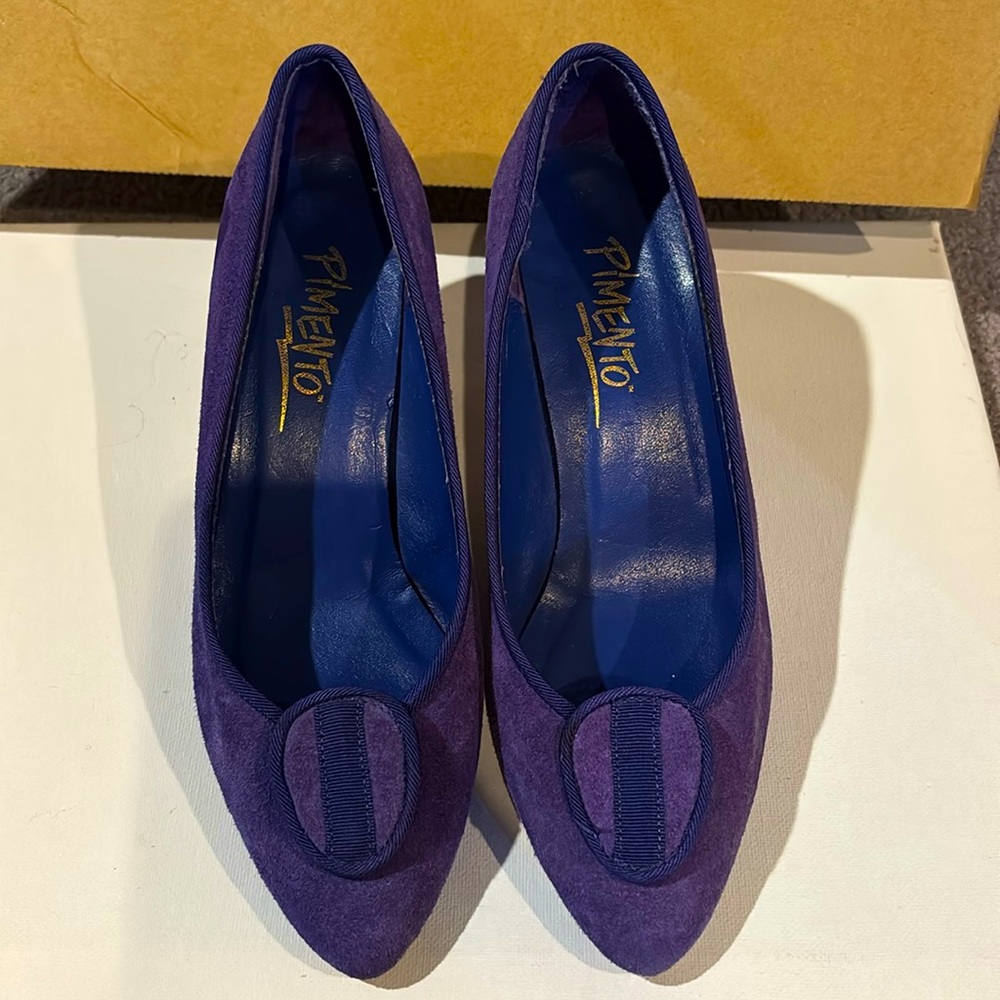 Vintage suede leather purple Pimento pumps 6